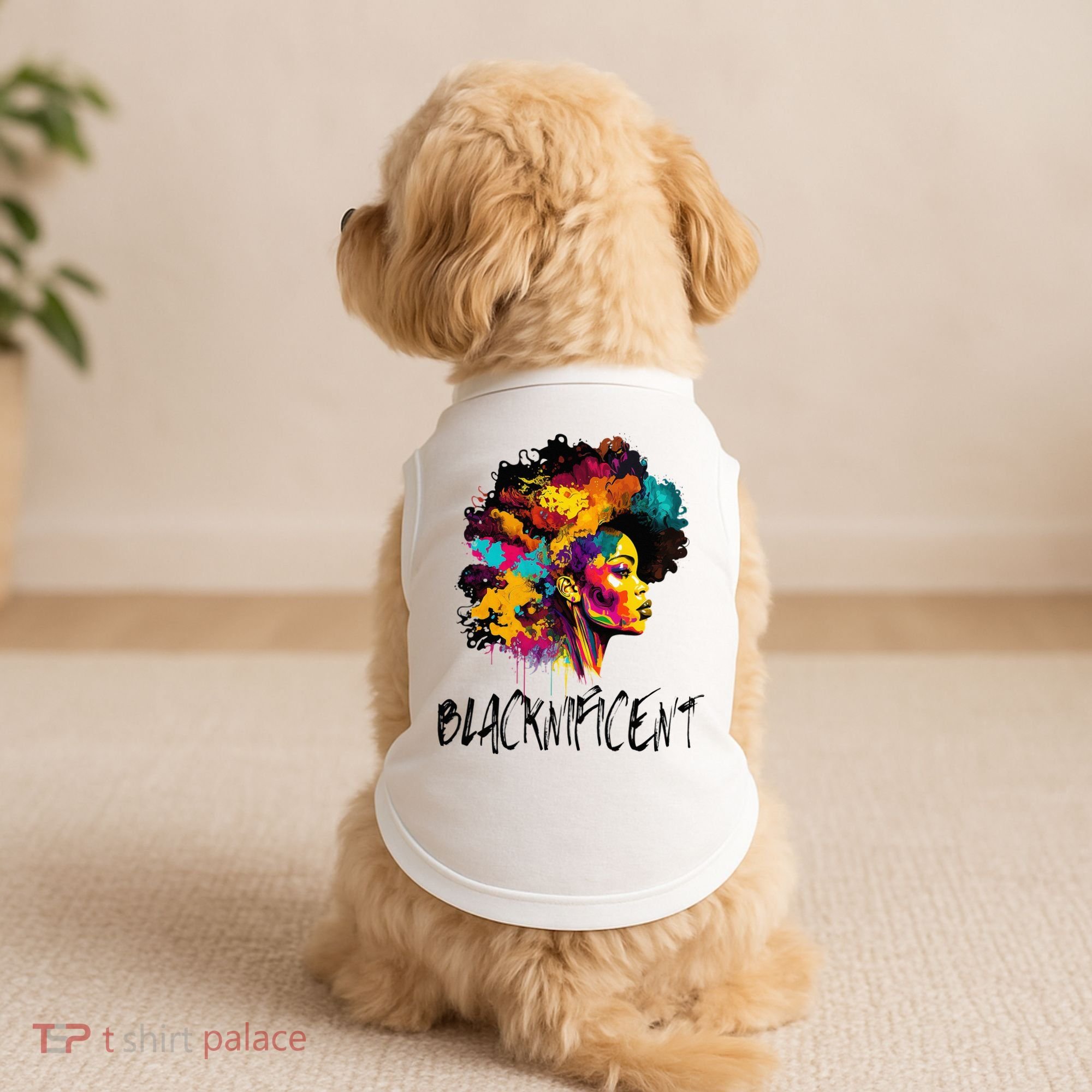 Blacknificent Afro Woman African American Melanin BLM Gift Doggie Tank