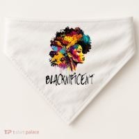 Blacknificent Afro Woman African American Melanin BLM Gift USA-Made Doggie Bandana thumb 0