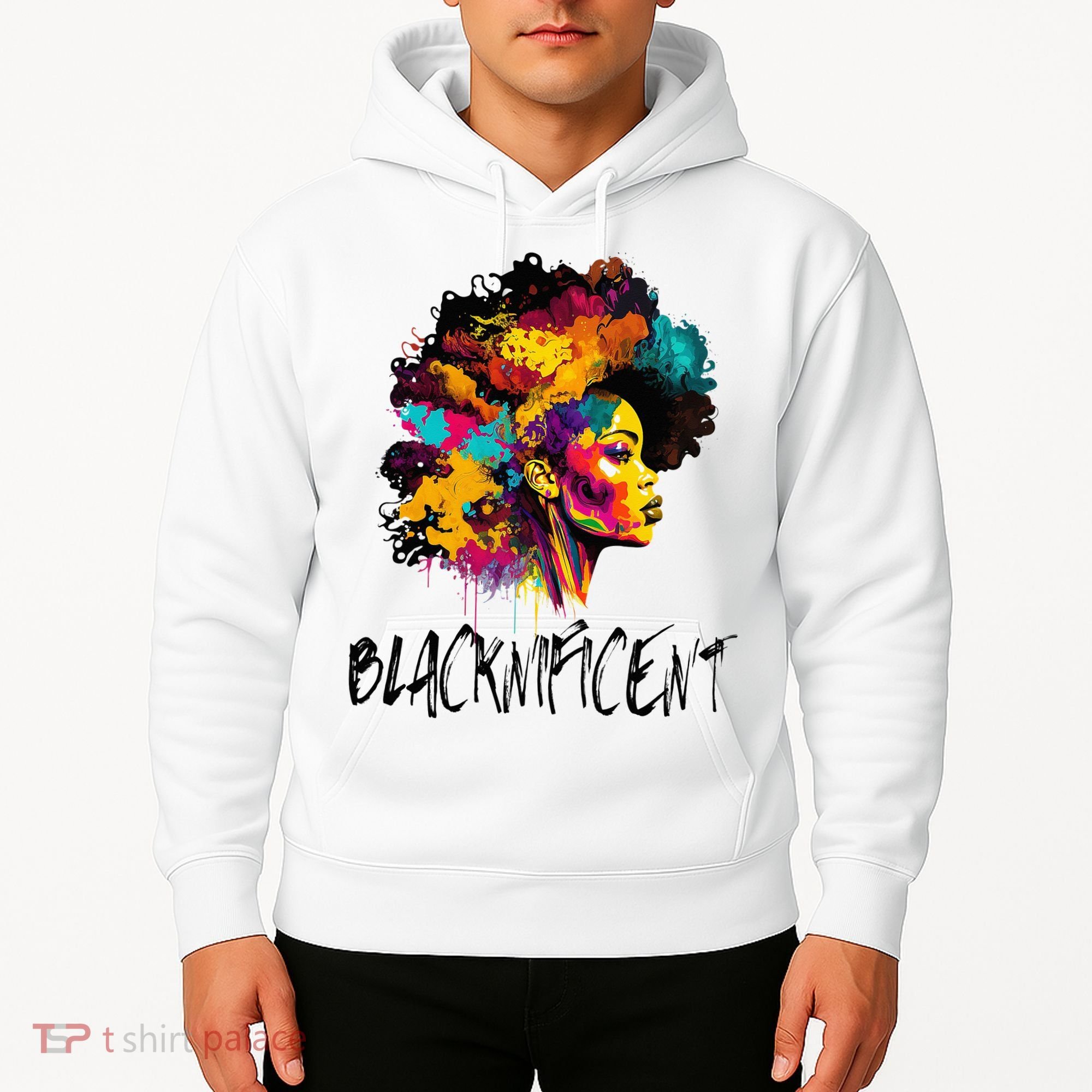 Blacknificent Afro Woman African American Melanin BLM Gift Hoodie