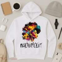 Blacknificent Afro Woman African American Melanin BLM Gift Hoodie thumb 3