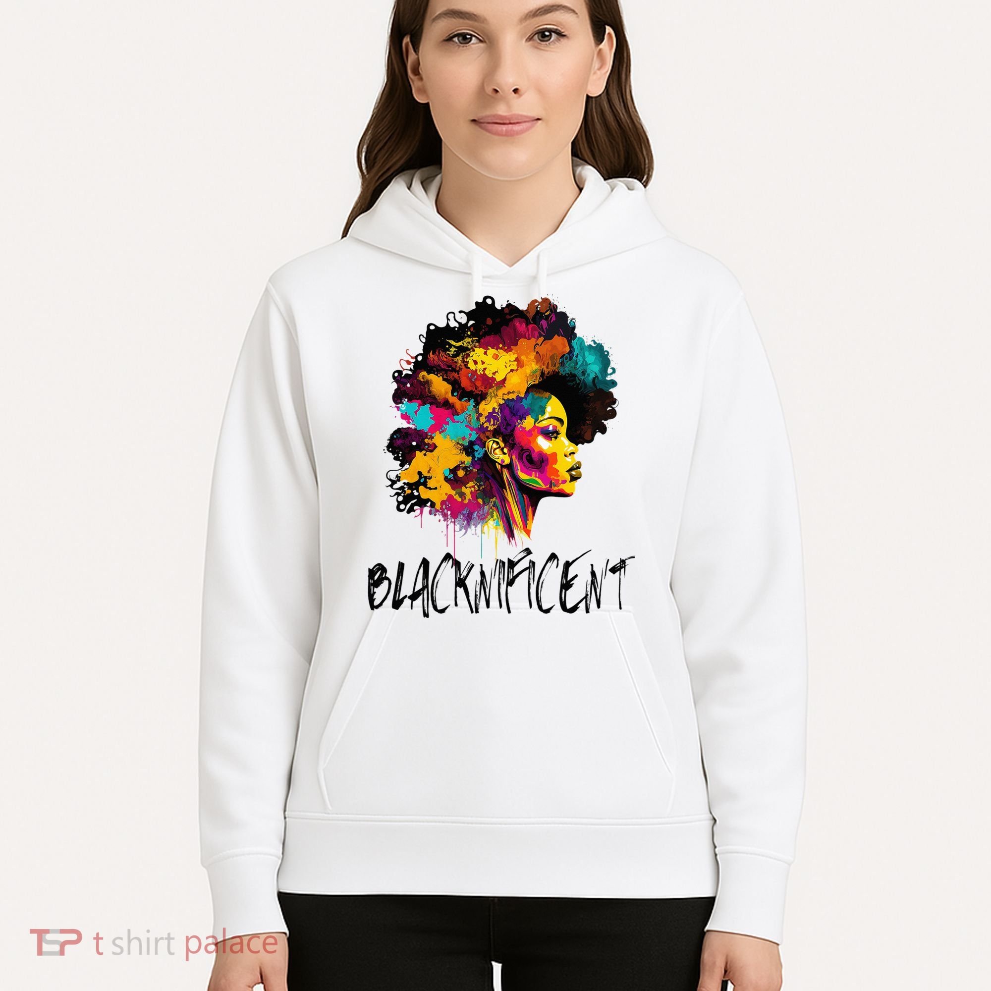 Blacknificent Afro Woman African American Melanin BLM Gift Hoodie