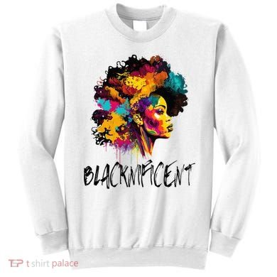 Blacknificent Afro Woman African American Melanin BLM Gift Sweatshirt
