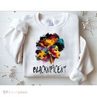 Blacknificent Afro Woman African American Melanin BLM Gift Sweatshirt thumb 2