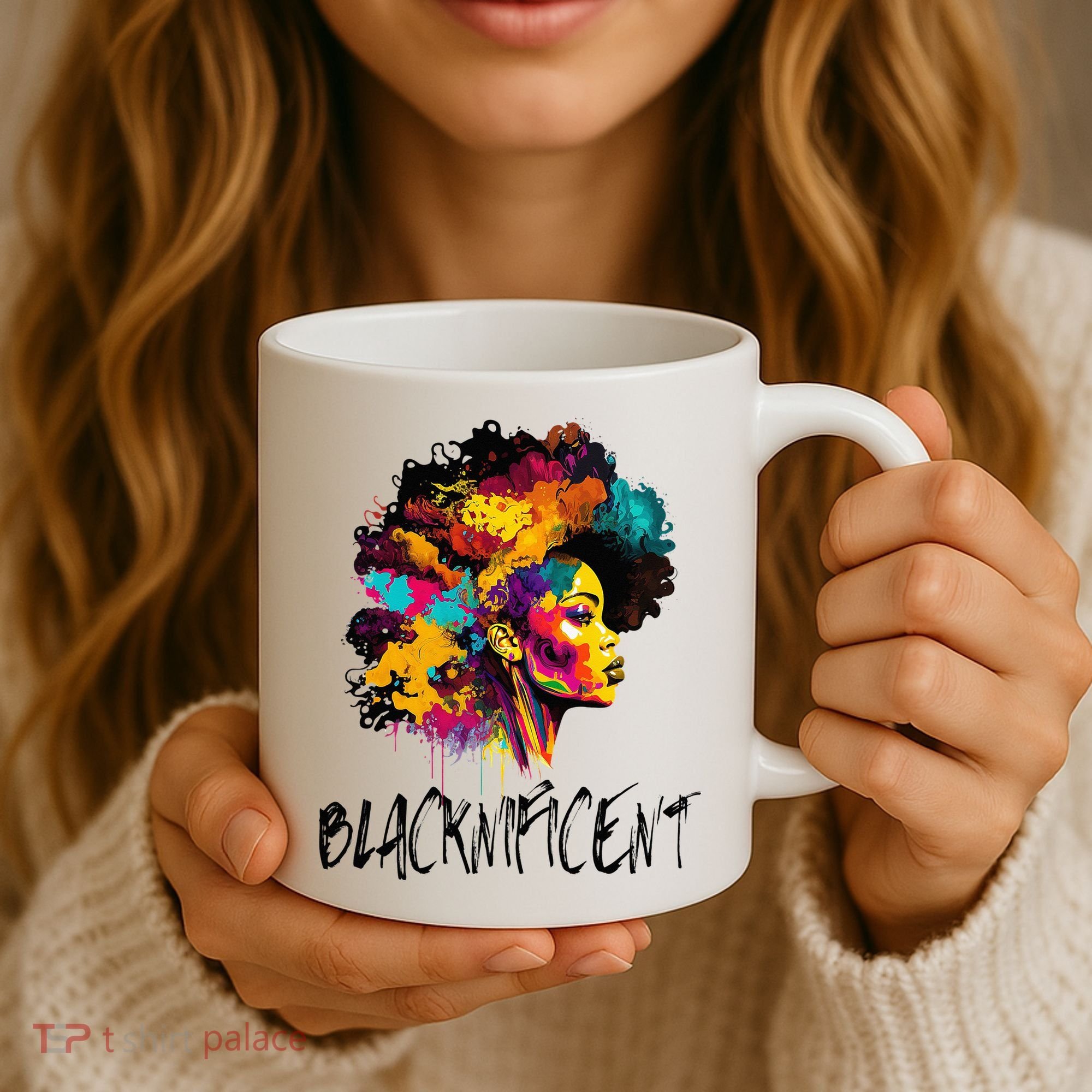 Blacknificent Afro Woman African American Melanin BLM Gift Coffee Mug
