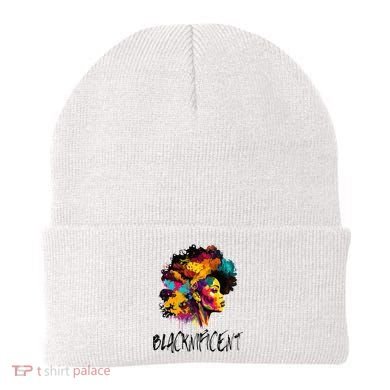 Blacknificent Afro Woman African American Melanin BLM Gift Beanie