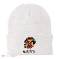 Blacknificent Afro Woman African American Melanin BLM Gift Beanie thumb 0