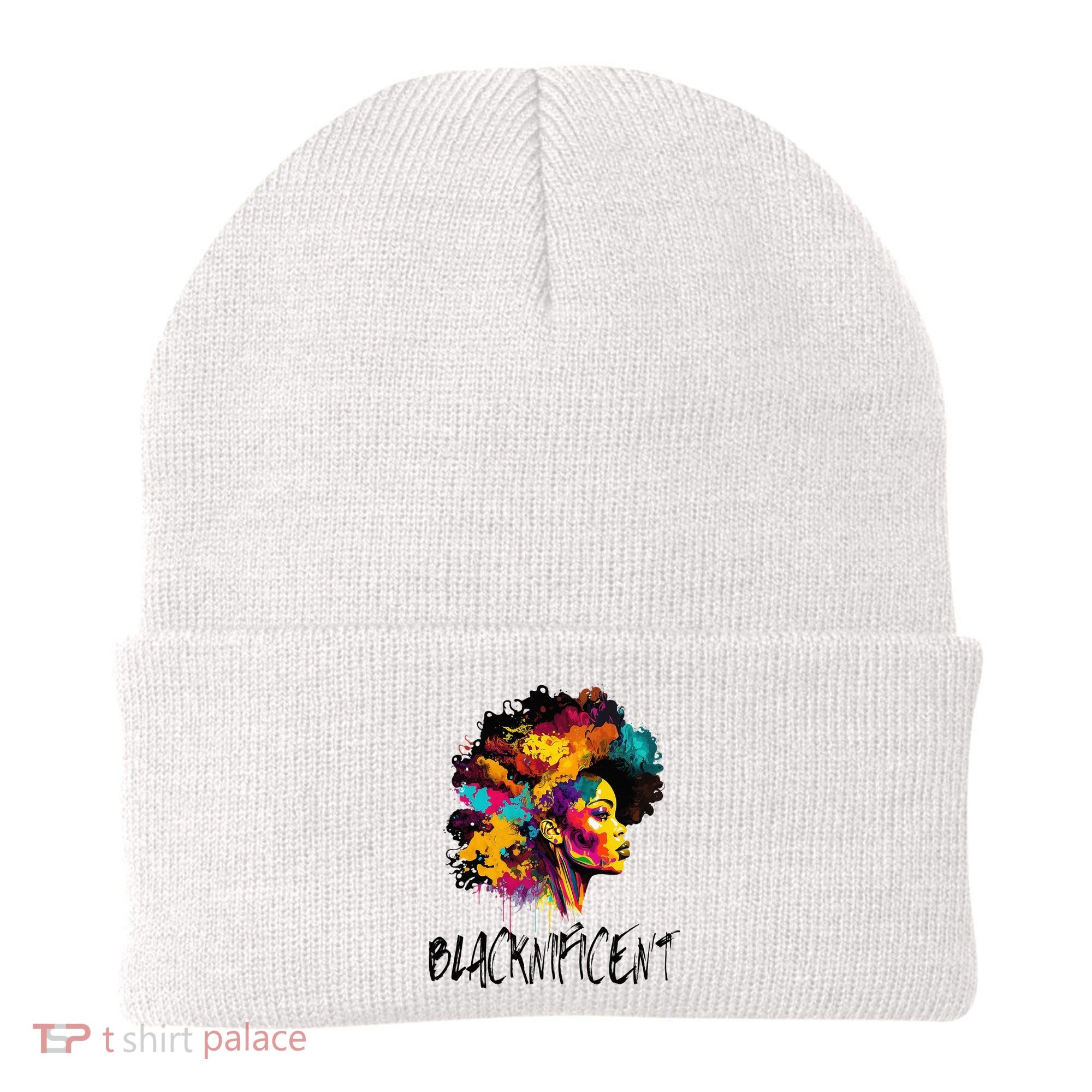 Blacknificent Afro Woman African American Melanin BLM Gift Beanie