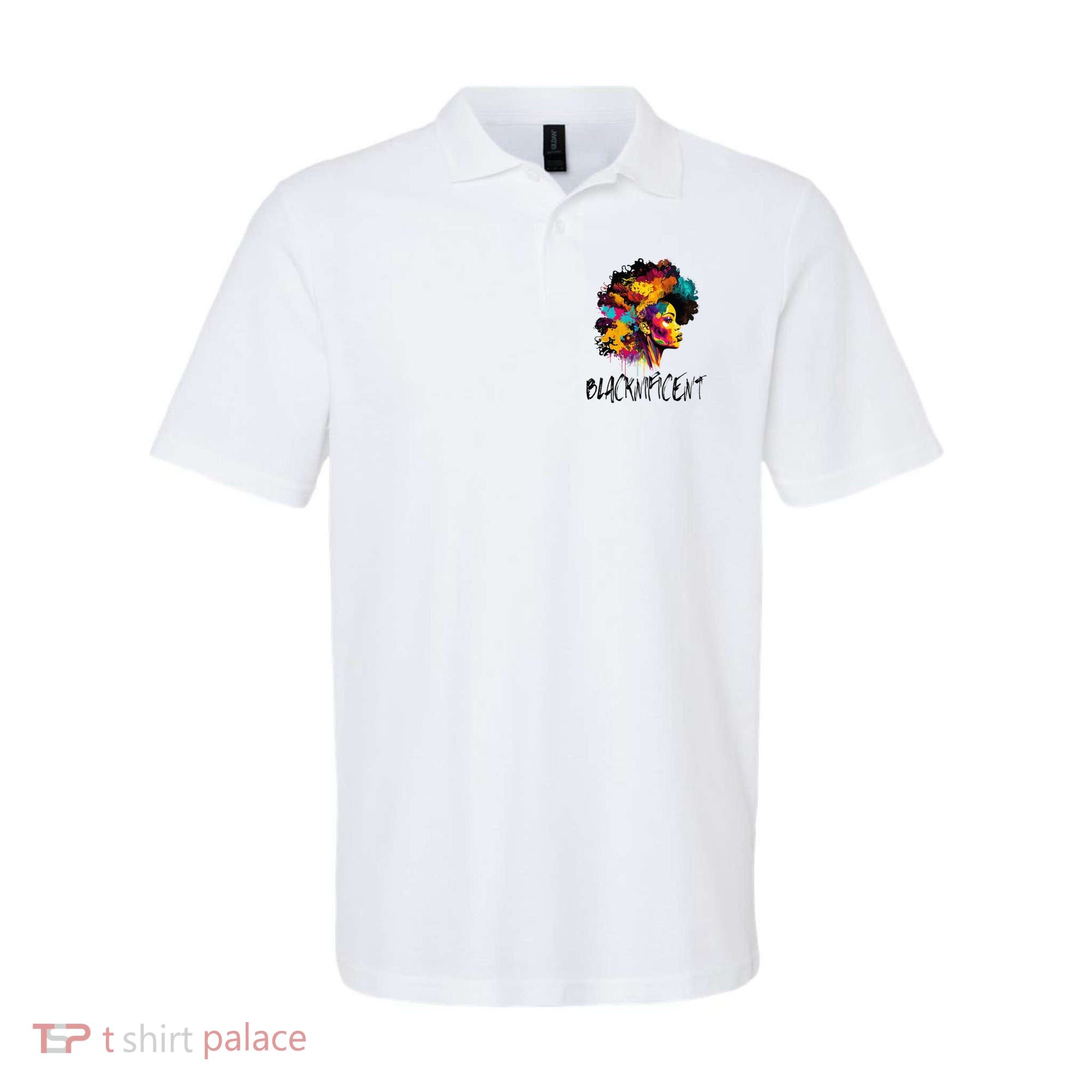Blacknificent Afro Woman African American Melanin BLM Gift Polo