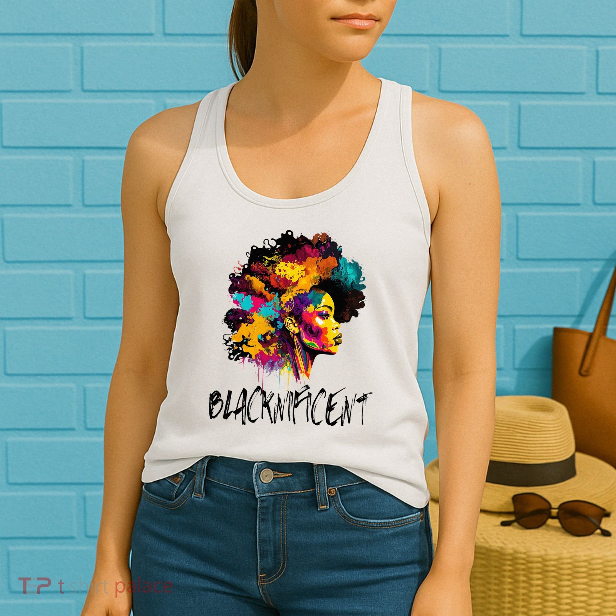 Blacknificent Afro Woman African American Melanin BLM Gift Women's Tank Top
