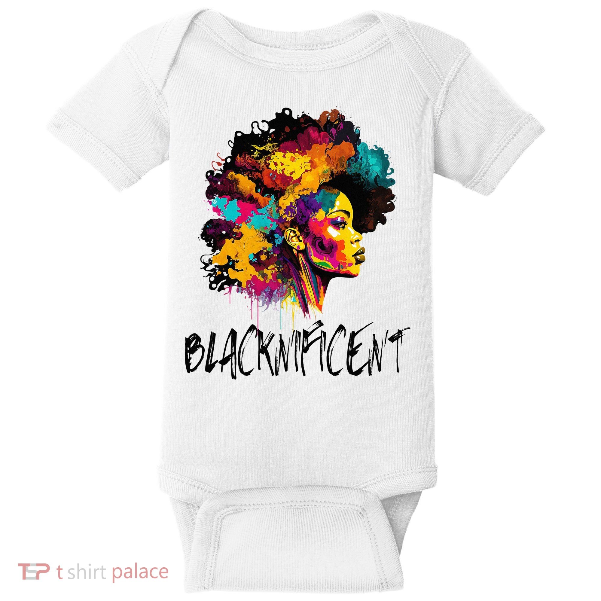 Blacknificent Afro Woman African American Melanin BLM Gift Baby Bodysuit
