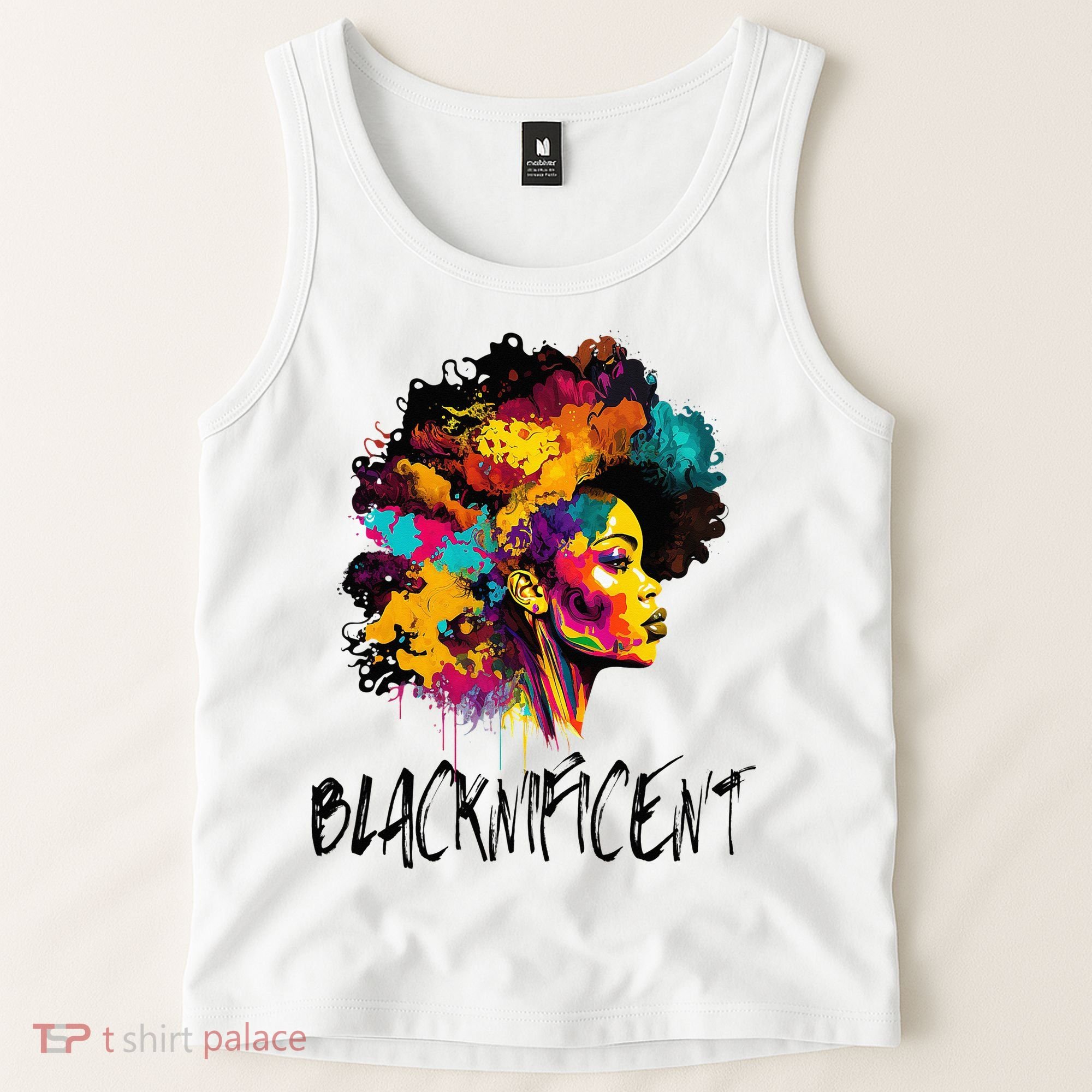 Blacknificent Afro Woman African American Melanin BLM Gift Tank Top