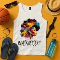 Blacknificent Afro Woman African American Melanin BLM Gift Tank Top thumb 4