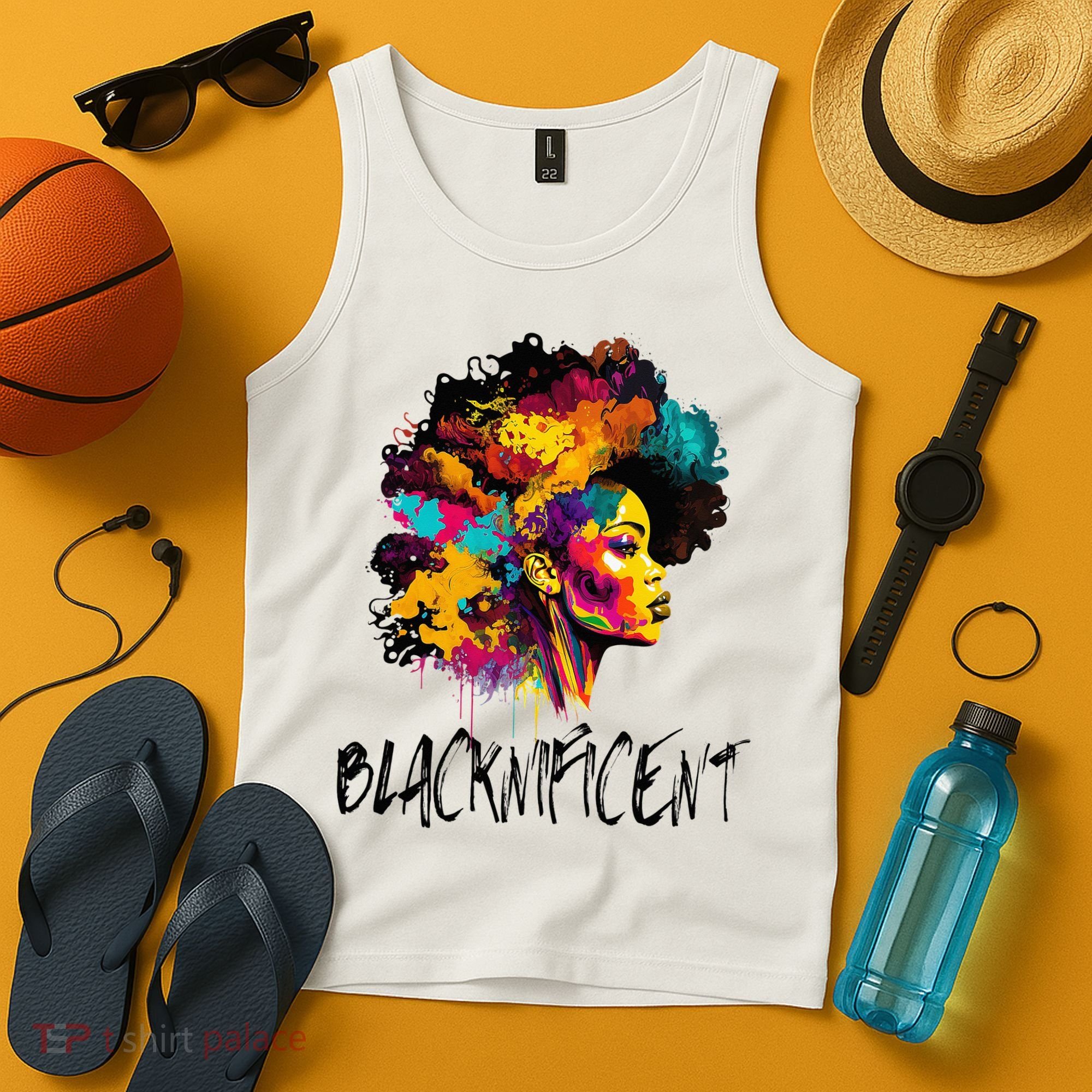 Blacknificent Afro Woman African American Melanin BLM Gift Tank Top