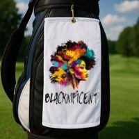 Blacknificent Afro Woman African American Melanin BLM Gift Golf Towel thumb 2