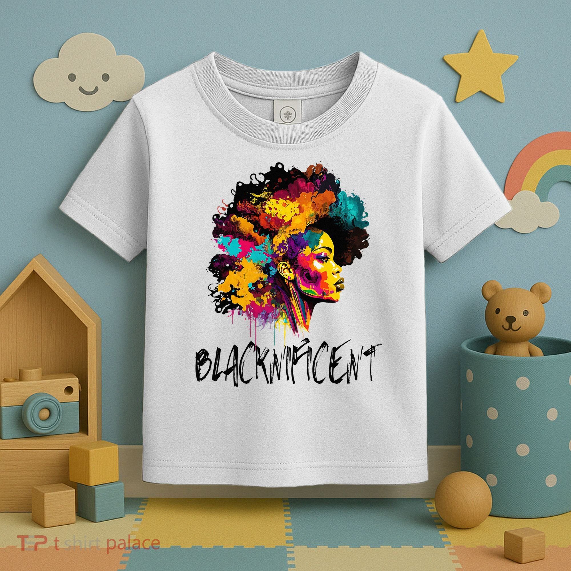 Blacknificent Afro Woman African American Melanin BLM Gift Toddler T-Shirt