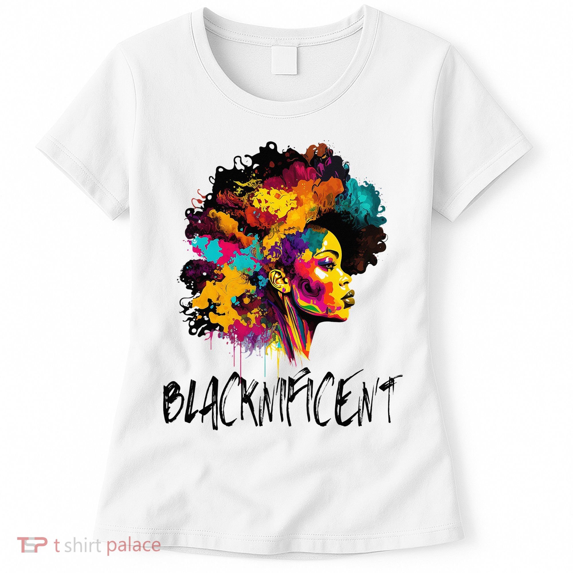 Blacknificent Afro Woman African American Melanin BLM Gift Women's T-Shirt