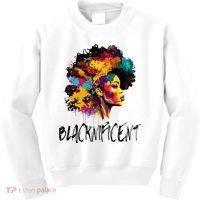 Blacknificent Afro Woman African American Melanin BLM Gift Kids Sweatshirt thumb 0