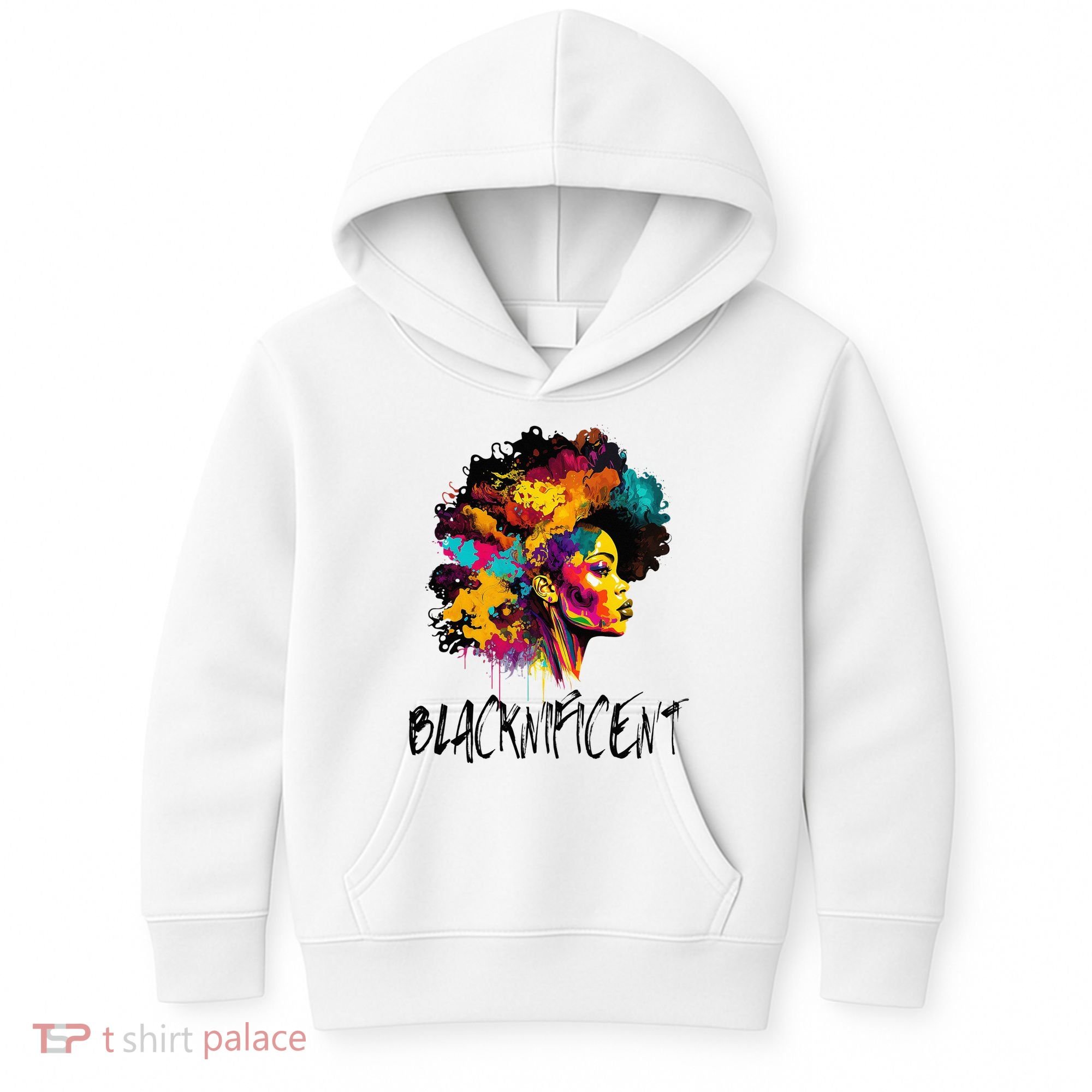 Blacknificent Afro Woman African American Melanin BLM Gift Kids Hoodie