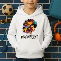 Blacknificent Afro Woman African American Melanin BLM Gift Kids Hoodie thumb 2