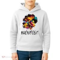 Blacknificent Afro Woman African American Melanin BLM Gift Kids Hoodie thumb 4