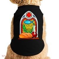 Bread And Wine Christian Stained Glass Catholic Doggie Tank thumb 0