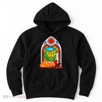 Bread And Wine Christian Stained Glass Catholic Hoodie thumb 0