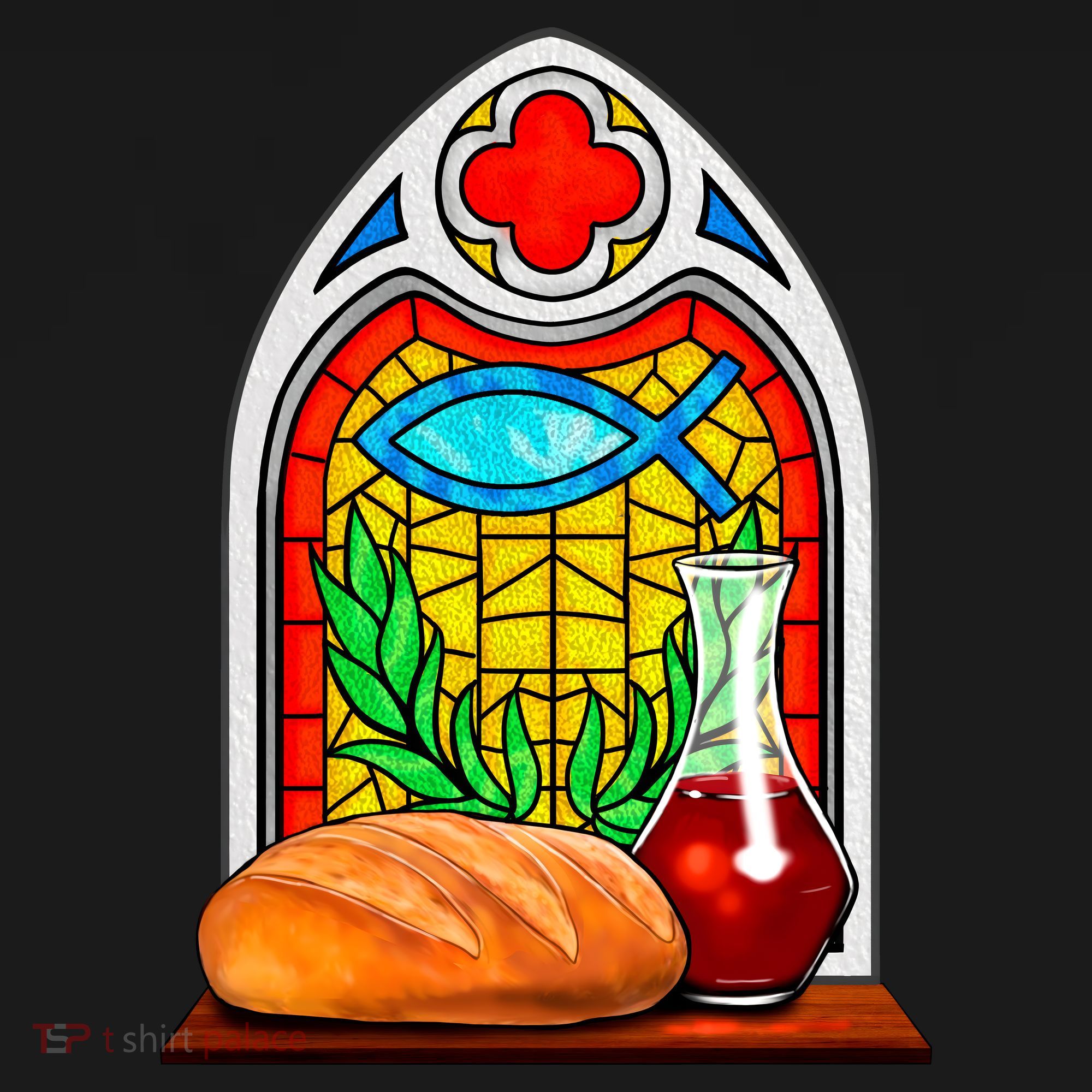 Bread And Wine Christian Stained Glass Catholic Apron