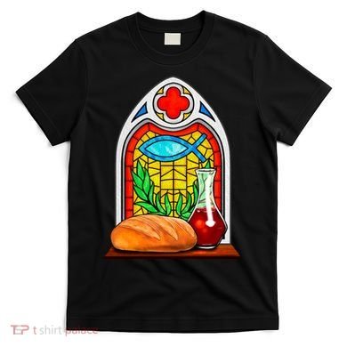 Bread And Wine Christian Stained Glass Catholic T-Shirt