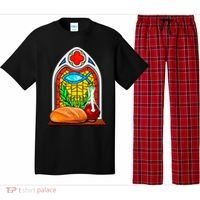 Bread And Wine Christian Stained Glass Catholic Pajama Set thumb 0