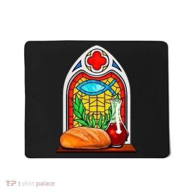 Bread And Wine Christian Stained Glass Catholic Mousepad