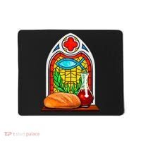 Bread And Wine Christian Stained Glass Catholic Mousepad thumb 0