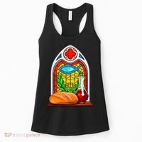Bread And Wine Christian Stained Glass Catholic Women's Tank Top thumb 0