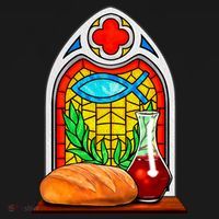Bread And Wine Christian Stained Glass Catholic Women's Tank Top thumb 5