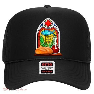 Bread And Wine Christian Stained Glass Catholic Hat