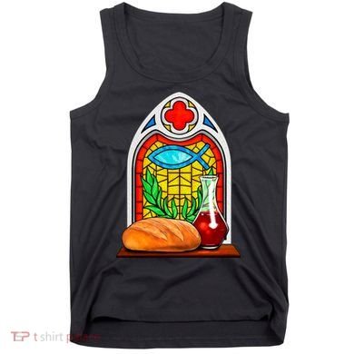 Bread And Wine Christian Stained Glass Catholic Tank Top