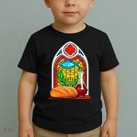 Bread And Wine Christian Stained Glass Catholic Toddler T-Shirt thumb 2