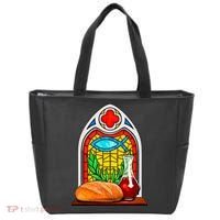 Bread And Wine Christian Stained Glass Catholic Tote Bag thumb 0