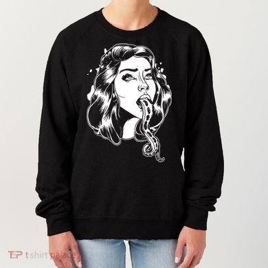 Black And White Tentacle Girl Octopus Women's Sweatshirt