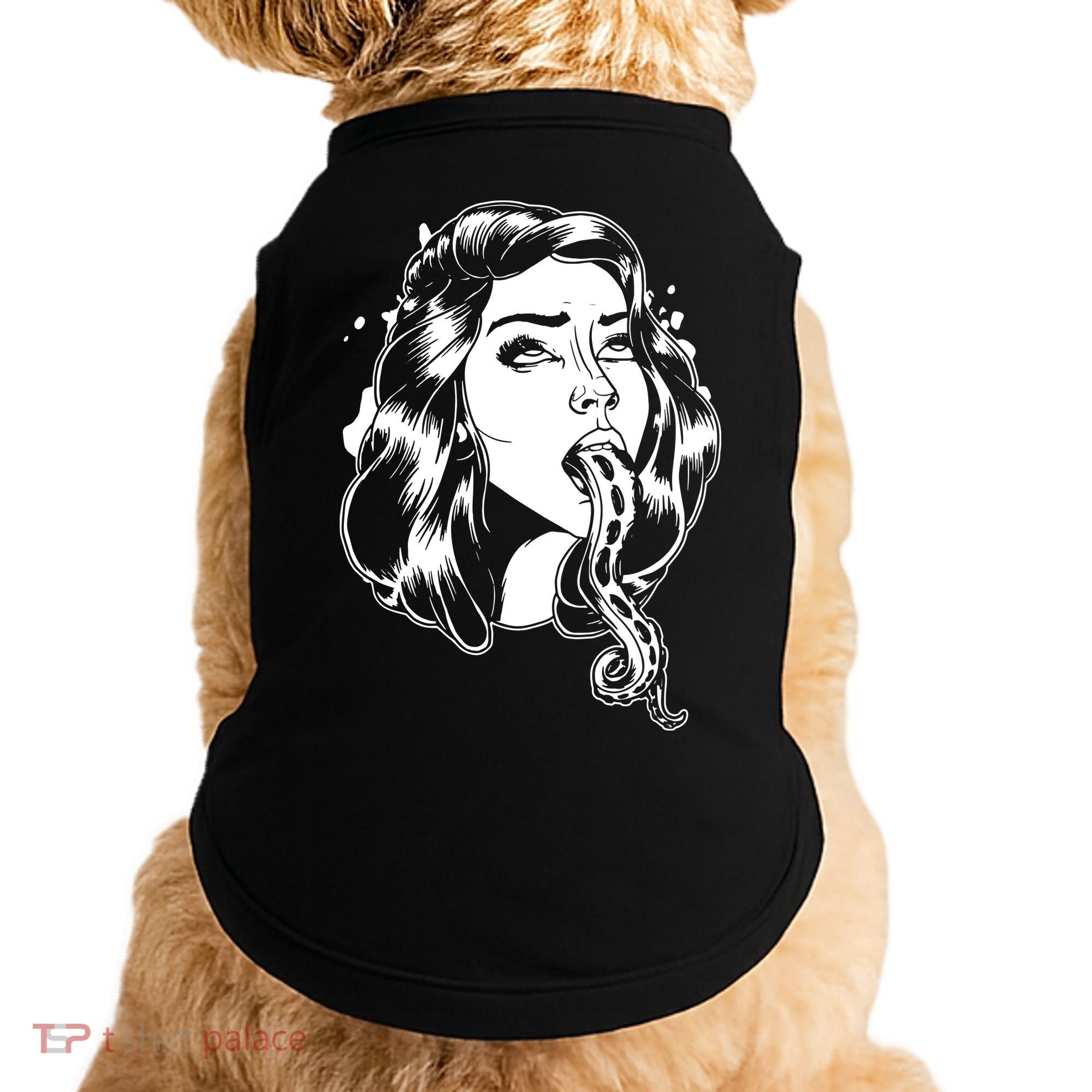 Black And White Tentacle Girl Octopus Doggie Tank