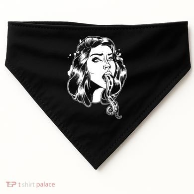 Black And White Tentacle Girl Octopus USA-Made Doggie Bandana