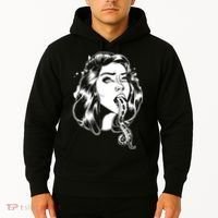 Black And White Tentacle Girl Octopus Hoodie thumb 2
