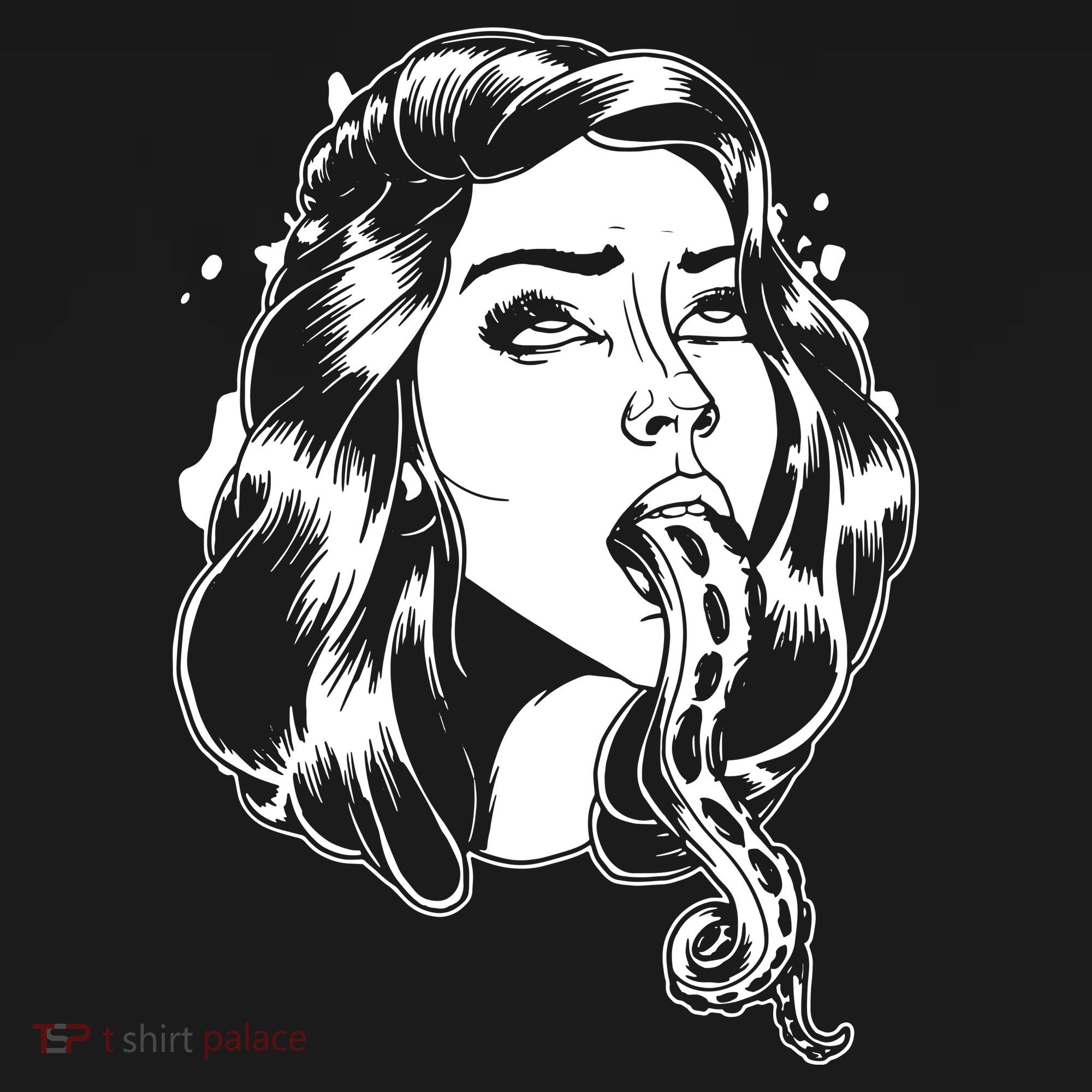 Black And White Tentacle Girl Octopus Long Sleeve Shirt