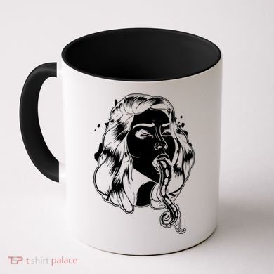 Black And White Tentacle Girl Octopus Coffee Mug