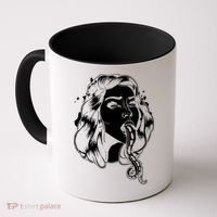 Black And White Tentacle Girl Octopus Coffee Mug thumb 0
