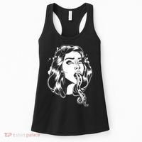 Black And White Tentacle Girl Octopus Women's Tank Top thumb 0
