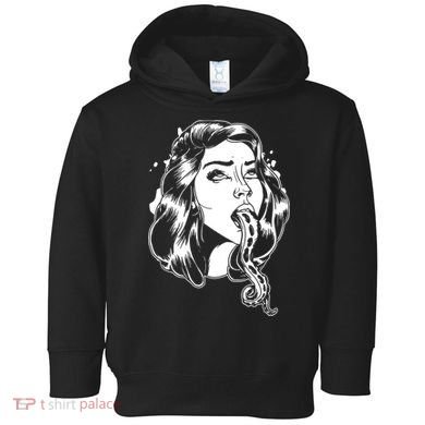 Black And White Tentacle Girl Octopus Toddler Hoodie