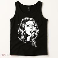Black And White Tentacle Girl Octopus Tank Top thumb 2