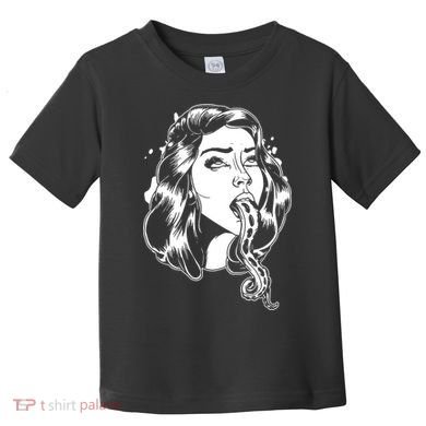 Black And White Tentacle Girl Octopus Toddler T-Shirt