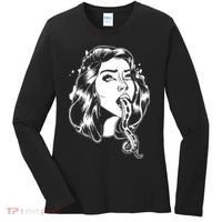 Black And White Tentacle Girl Octopus Women's Long Sleeve Shirt thumb 0