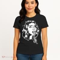 Black And White Tentacle Girl Octopus Women's T-Shirt thumb 4